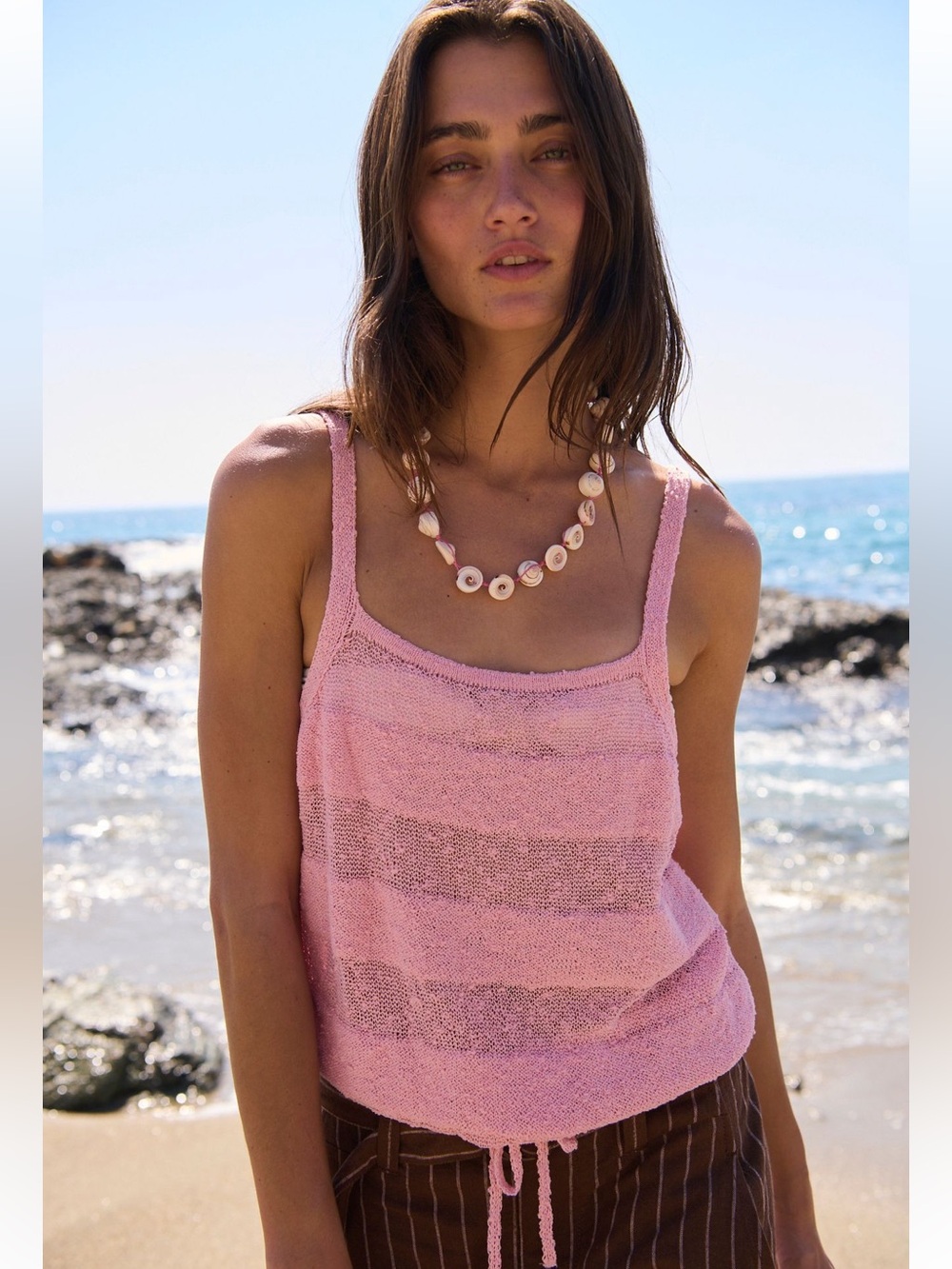 Free People By the beach sweater tank | orchid blush size small